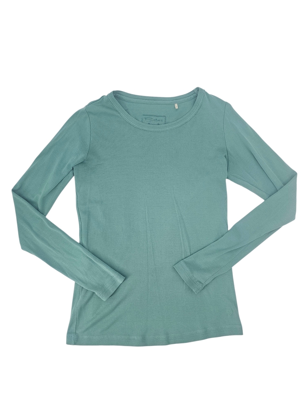 Tommy Bahama Relax Women's Long Sleeve Cotton Tee Aqua Teal Crew Neck Top S